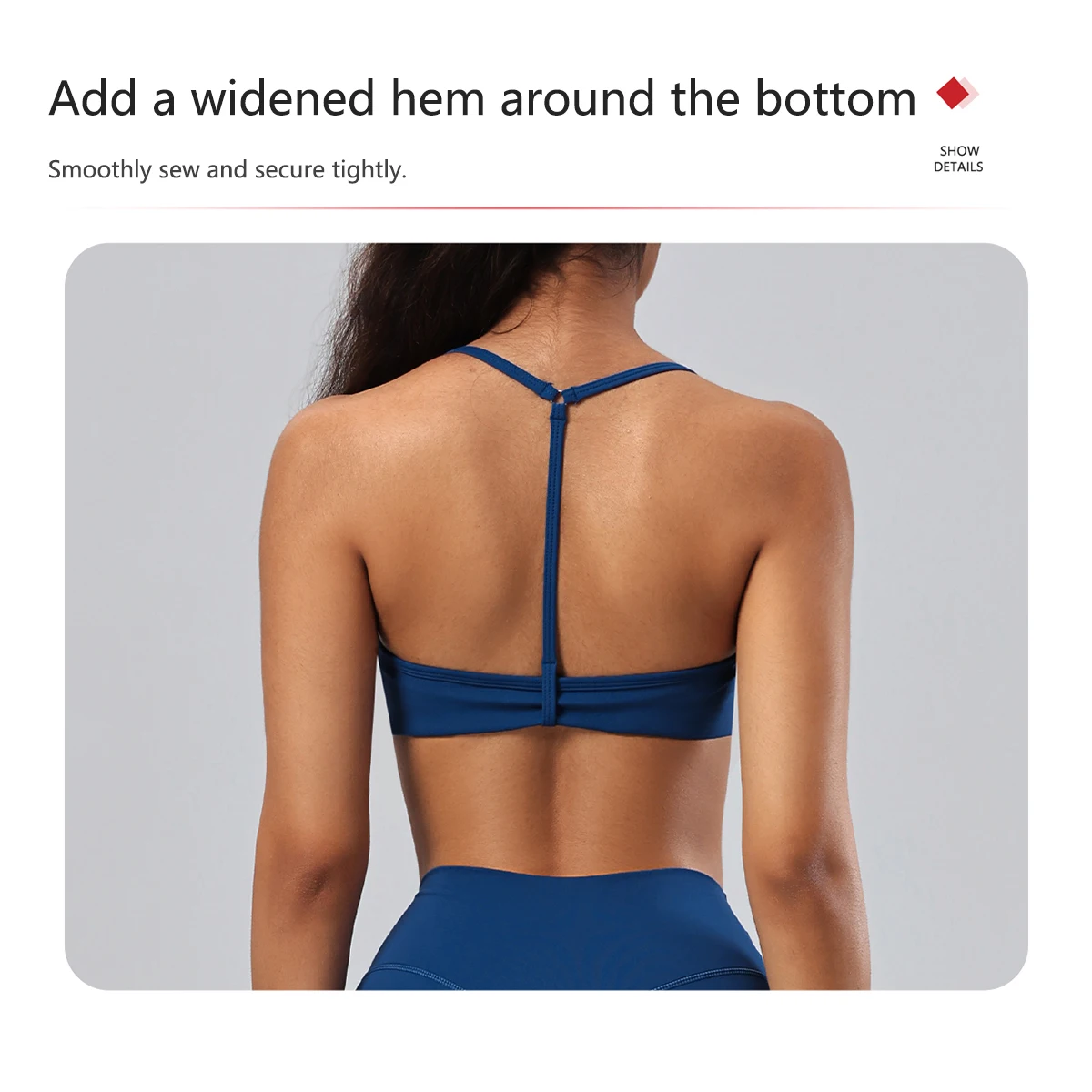 Ctenkevet Damen-Sportset, 2-teilig, rückenfreier Push-up-Yoga-BH, Pilates-Trainingsoberteil, Caprihose mit hoher Taille und weitem Bein, schnelltrocknender Sportanzug für das Fitnessstudio – Detail 8