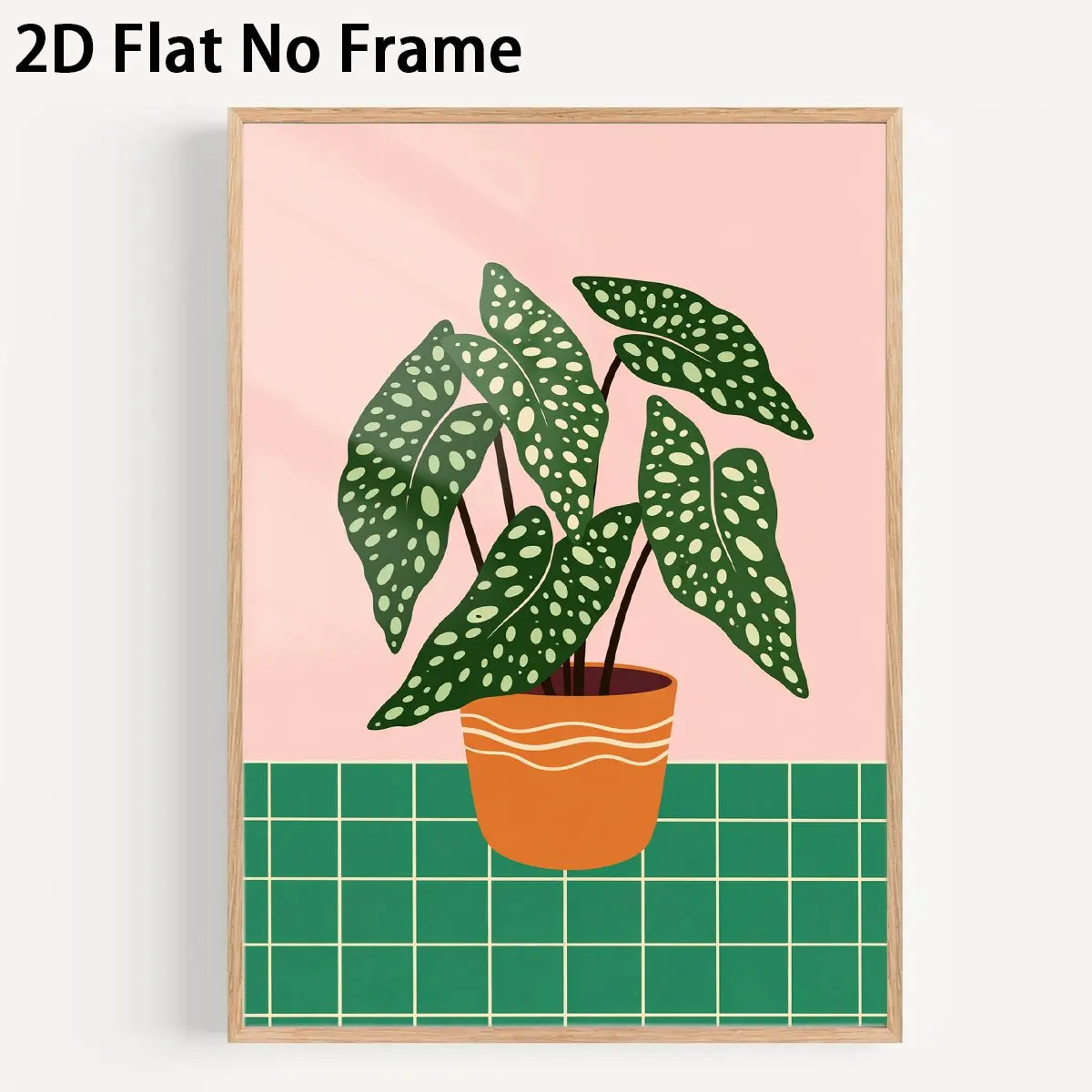 2D Flat, 2D Flat, 1pc 2D Flat Prints Begonia Rex Art Posters Midcentury Modern Style Wall Decor Unframed Canvas Wall Arts Hom