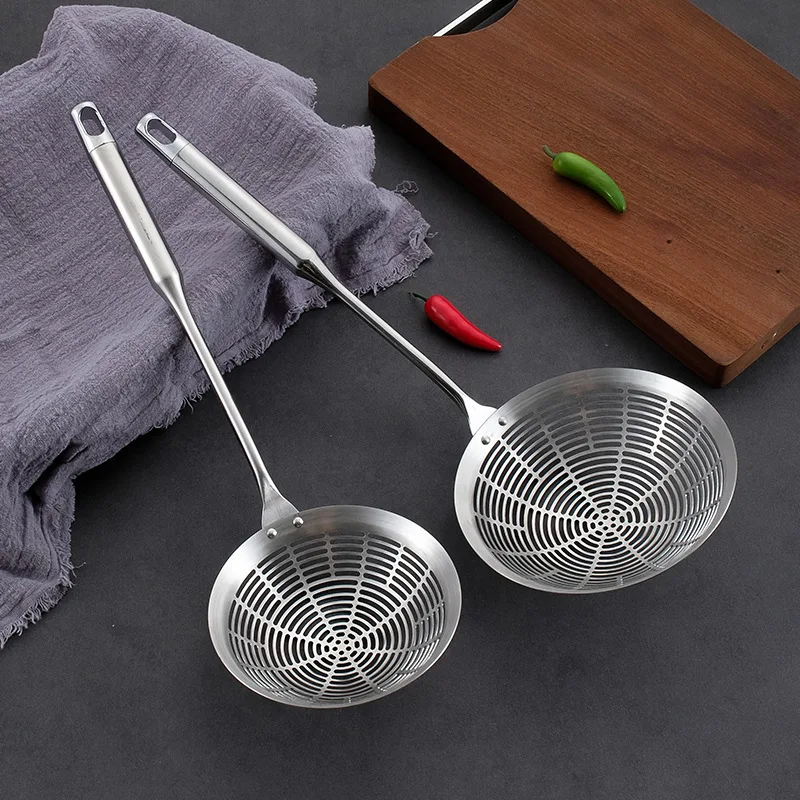 

Stainless steel strainer for household large food grade fried dumplings strainer strainer long handle scoop