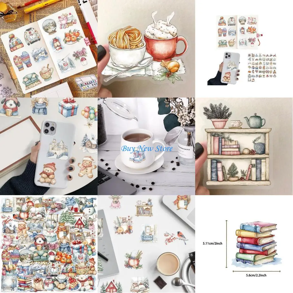 

20CE Festive Electronic Decoration Stickers PVC Material Santa Reindeer Snowflake Art