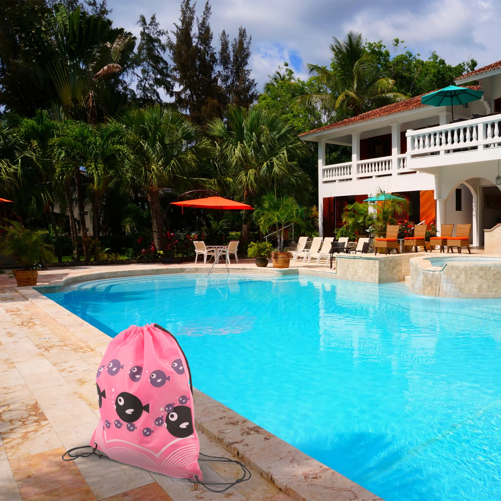 

2pcs Outdoor Backpack Large Capacity Drawstring Bag For Sports Travel Hiking Yoga Portable Storage Pouch Adjustable Strap