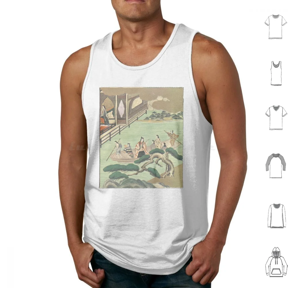 River Ride-Camisetas sin mangas de arte gráfico asiático Vintage, estampado de algodón, Manga de Anime Vintage, japonés, desgastado, dragón, jazmín