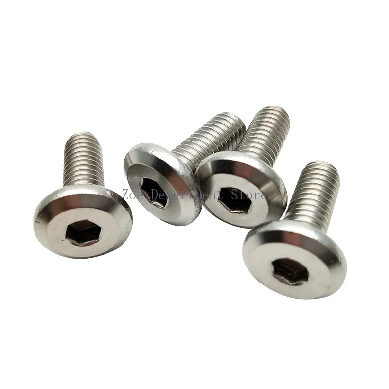 50pcs M5*L Pure Titanium Button Head Socket Screws Titanium Alloy Small Screws GR2 ISO7380 Sizes M5*8/M5*10/M5*12/M5*14/M5*16