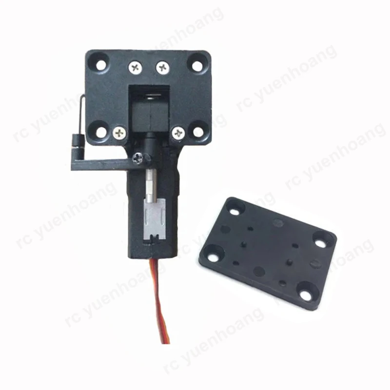 1 ensemble de train d'atterrissage en métal avec panneau fixe, prise JR, roue avant de direction, pièce d'assemblage absorbant les chocs pour avion à voilure fixe RC