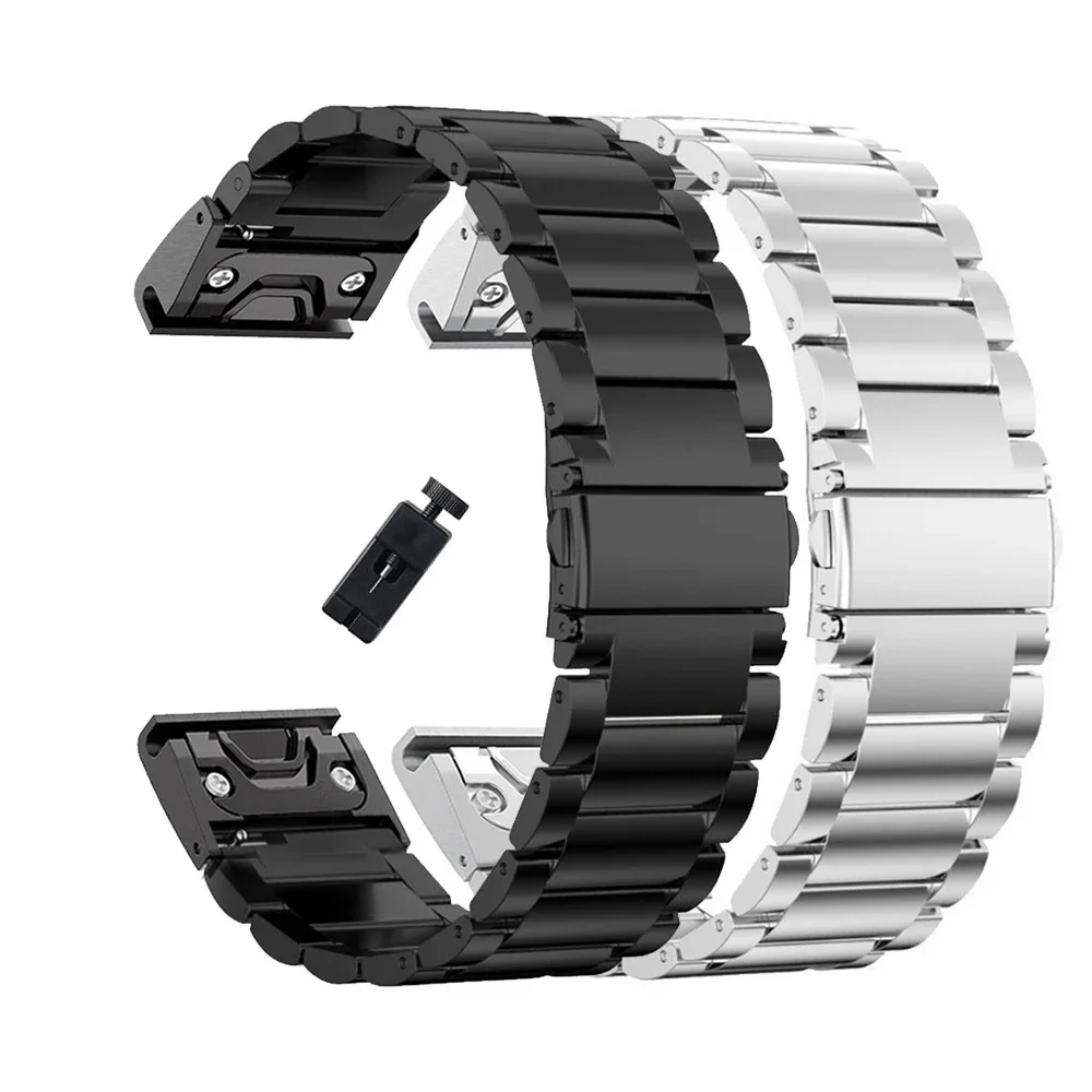 Quick Fit  22mm 26mm Stainless Stee Strap For Garmin Watch Fenix 7X 7 Solar 6x Pro/Fenix 6 Pro /Fenix 6 Sapphire /Forerunner 935