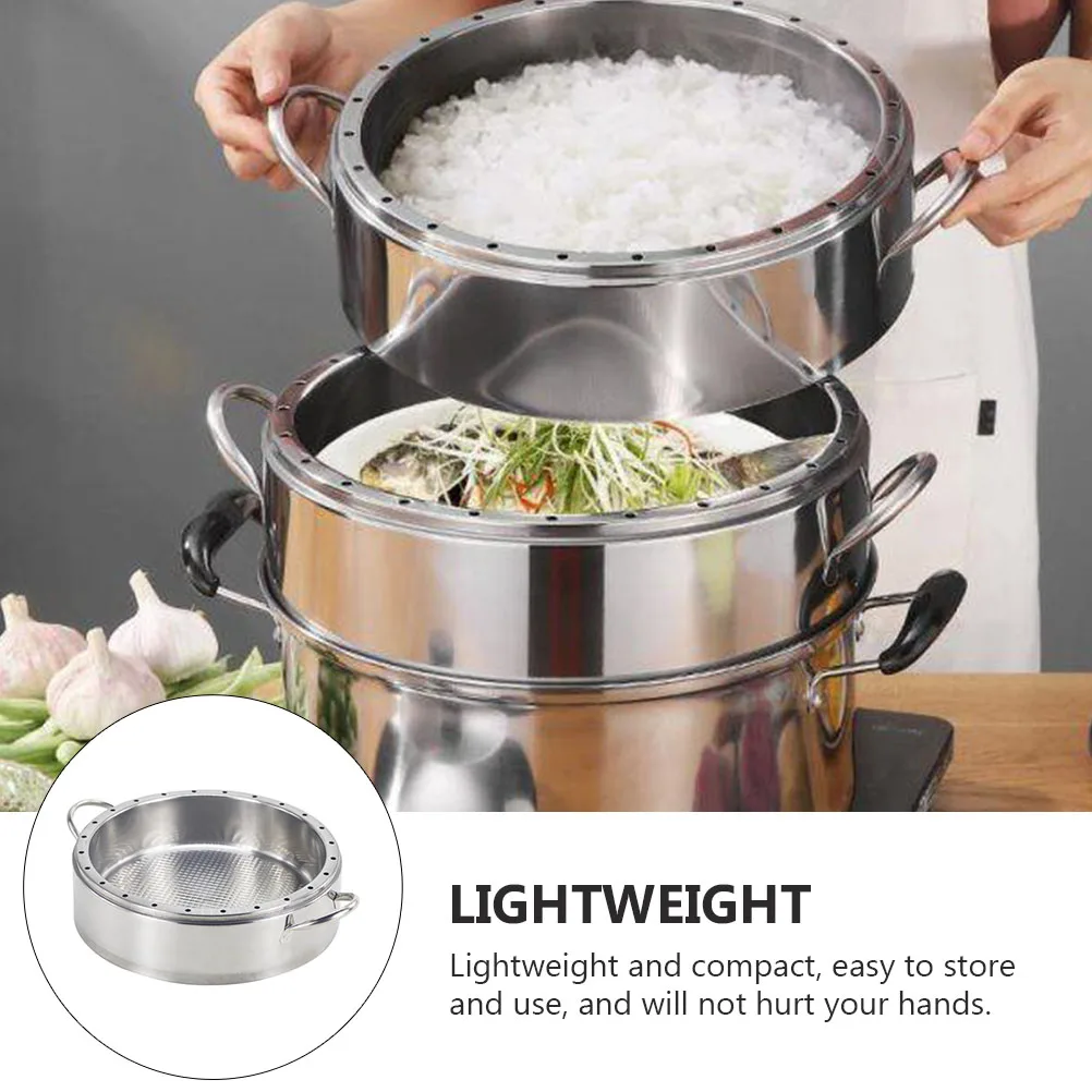 

Thickened Stainless Steel Food Steamer Heavy Duty Kitchen Steaming Basket for Rice Buns Fish Multi-Functional Cookware Household