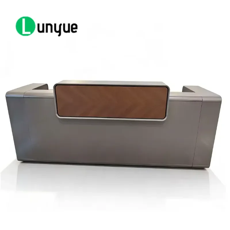 Custom Modern Solid Wood Reception Desk for Office Building School Hotel Hospital Durable Stylish Front Counter Furniture