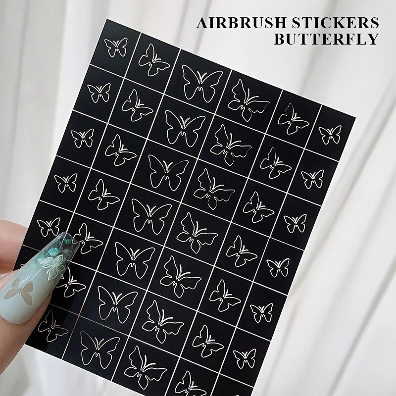 1 Blatt Schmetterling-Stern-Liebe Nagelaufkleber Selbstklebende Nagel-Druckaufkleber DIY Nagelkunst Dekorative Zubehörteile
