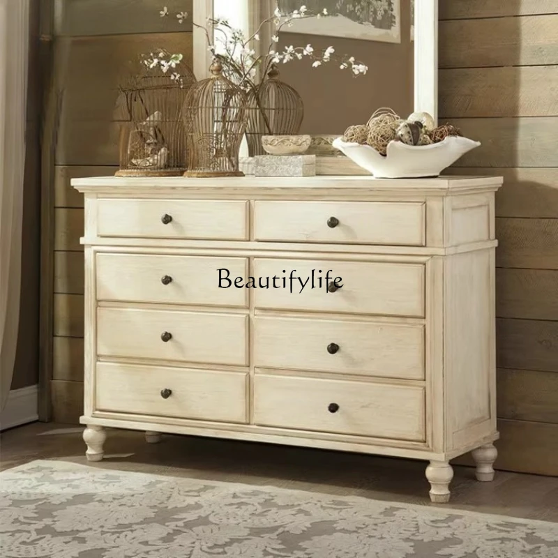 

American country solid wood locker retro old dresser entrance