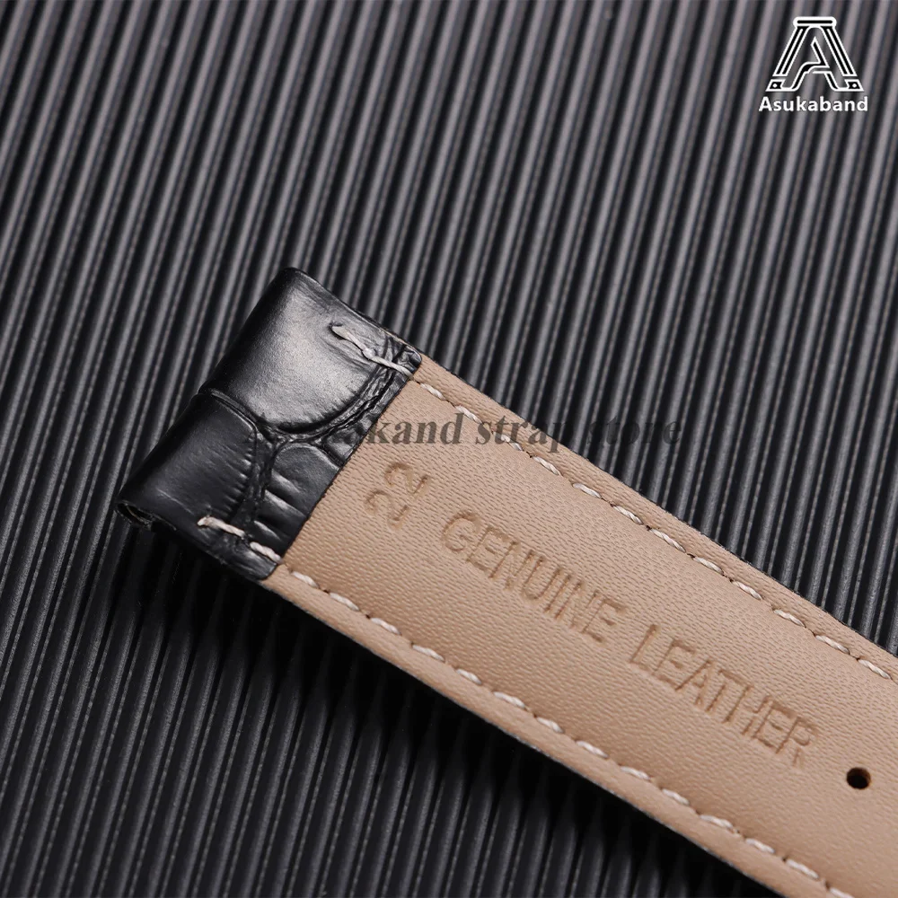 Echtes Leder-Uhrenarmband 18mm 20mm 22mm 24mm für Omega für Seiko Vintage Leder 14/18/19/21mm Herren Schmetterlingsverschluss Uhrenarmband – Detail 6