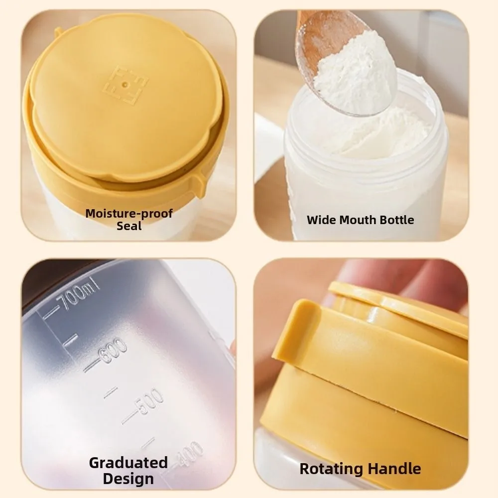 Plastic Flour Shaker Detachable Rotary Mixing Chamber Powder Dispenser Controlled Dispensing Baking Supplies Flour Duster