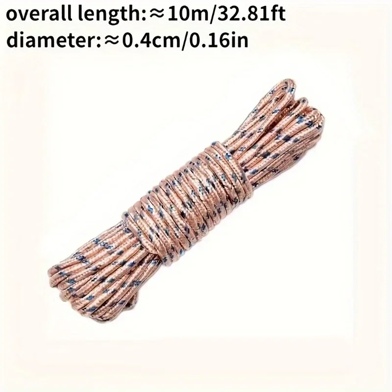 393.7in The Ultimate Drying Solution حبل غسيل من النايلون - غير قابل للانزلاق ومقاوم للرياح، حبل غسيل عالي التحمل مقاوم للرياح للبطانيات والغسيل