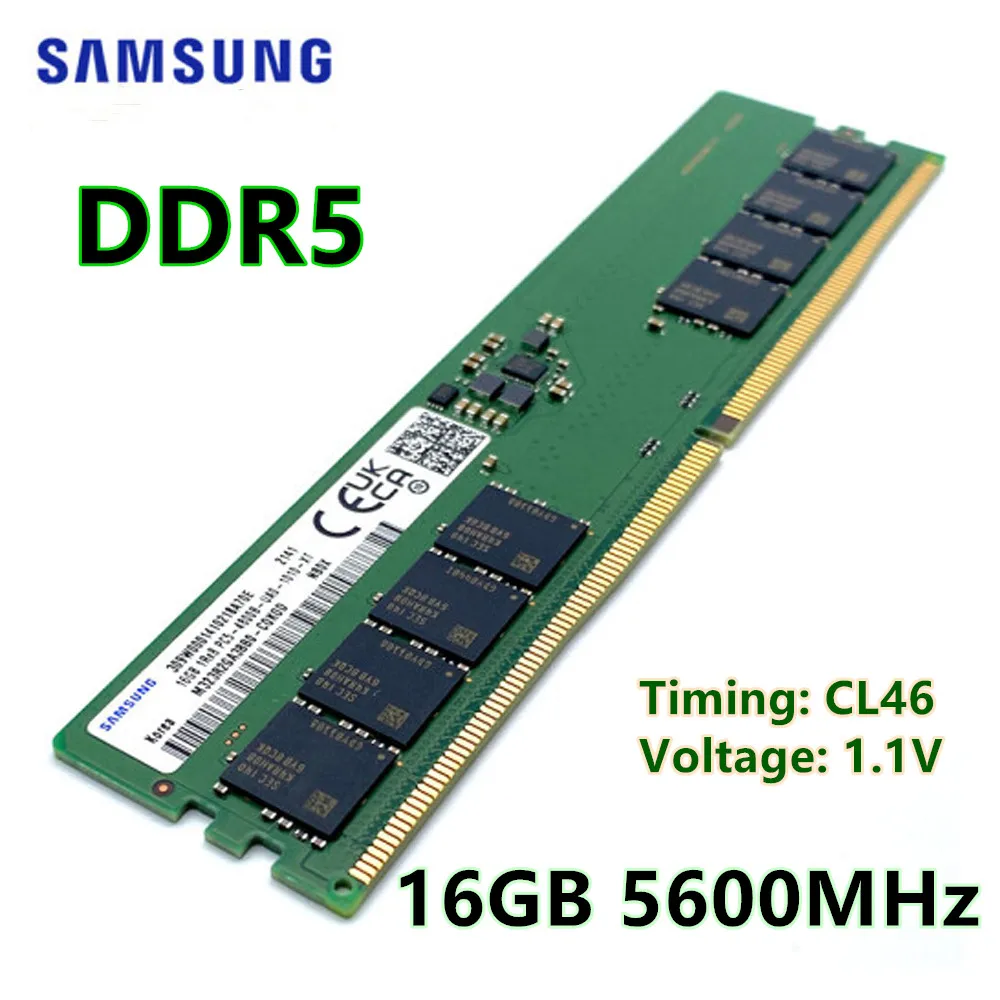 Samsung 16GB DDR5 5600MHz High-Performance Gaming RAM PC5-44800 UDIMM Unbuffered Non-ECC 1.1v Desktop PC Memory