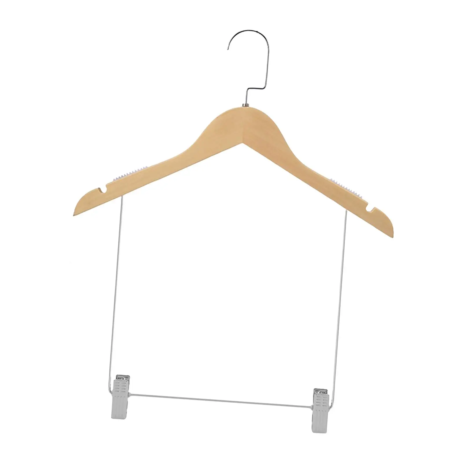 Wooden Suit Hangers Clothes Hanging Rack Dress Skirt Clip Hangers Closet Clothes