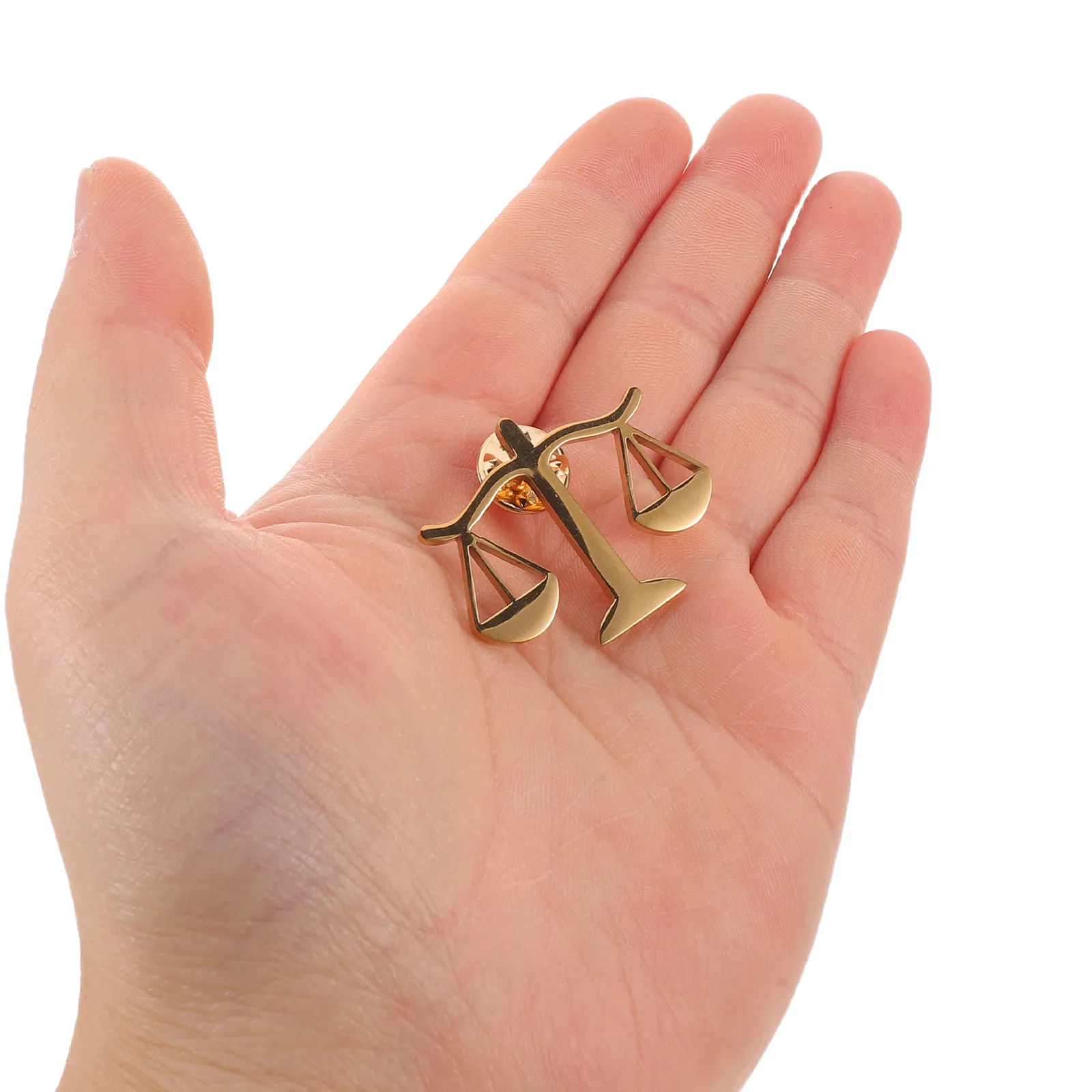 Brass Alloy Golden Scale of Justice Lapel Pin Lawyer Brooch for Suit Collar Legal Identity Suit Lapel Pin Lawyer Brooch