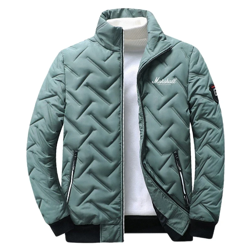 2024 New Men Windbreaker Winter Coat Padded Puffer Jacket Warm Up Clothes Casual Bomber Casual Zip Fashion Cotton Outwear Coat