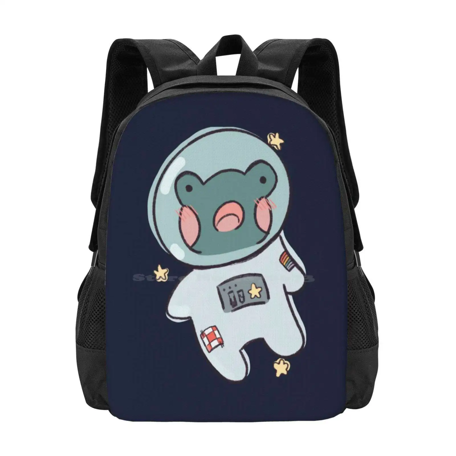 Cute Surprised Space Frog Backpacks For School Teenagers Girls Travel Bags Frogs Cute Space Rainbow Stars