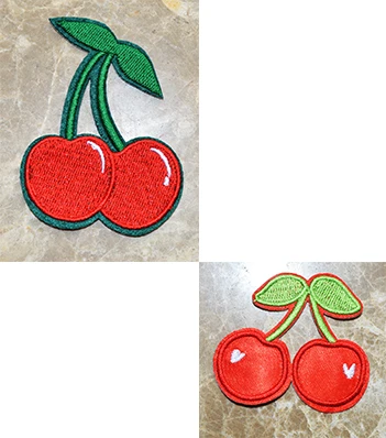 

100x Cherry Embroidery Iron On Patch Pin Up Cute Tattoo Rockabilly Kustom Retro Kitsch Cherries Encanto ワッペン