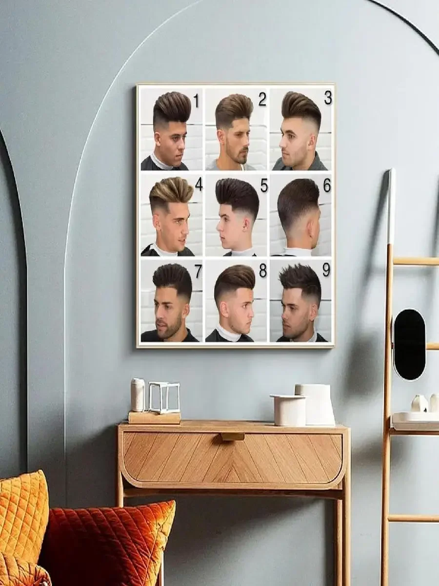 Mens Hairstyle Guide Canvas Poster  Barber Shop  Hair Salon Wall Decor  Unframed Perfect for Home or Business  Wall Art Print  x