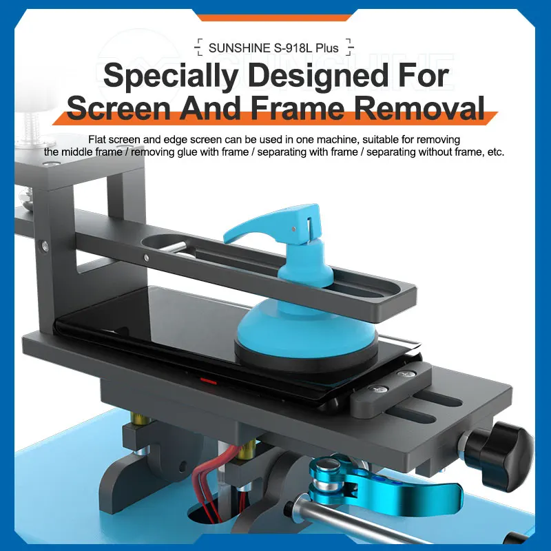 SUNSHINE Edge Flat Screen Separator, Heating Separator, Glue Removal Frame Removal Scren LCD Disassembly Tools S-918L Plus 7in 1