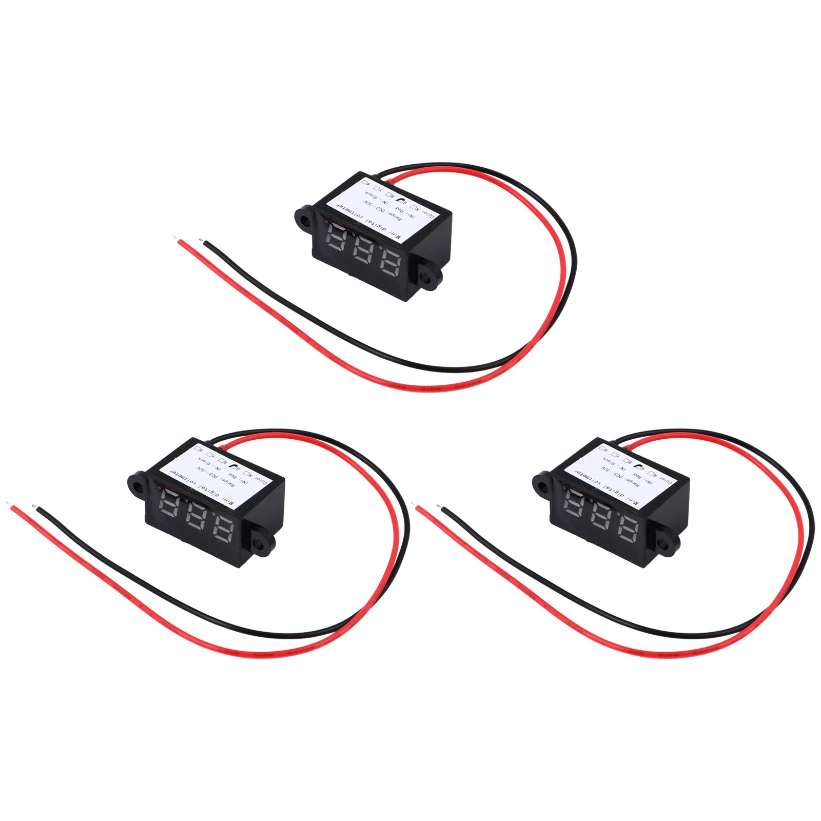 

3pcs Waterproof Voltmeter Digital Voltage Gauge Mini Gauges Car Tester DC Precision Calibration Stable Characteristics