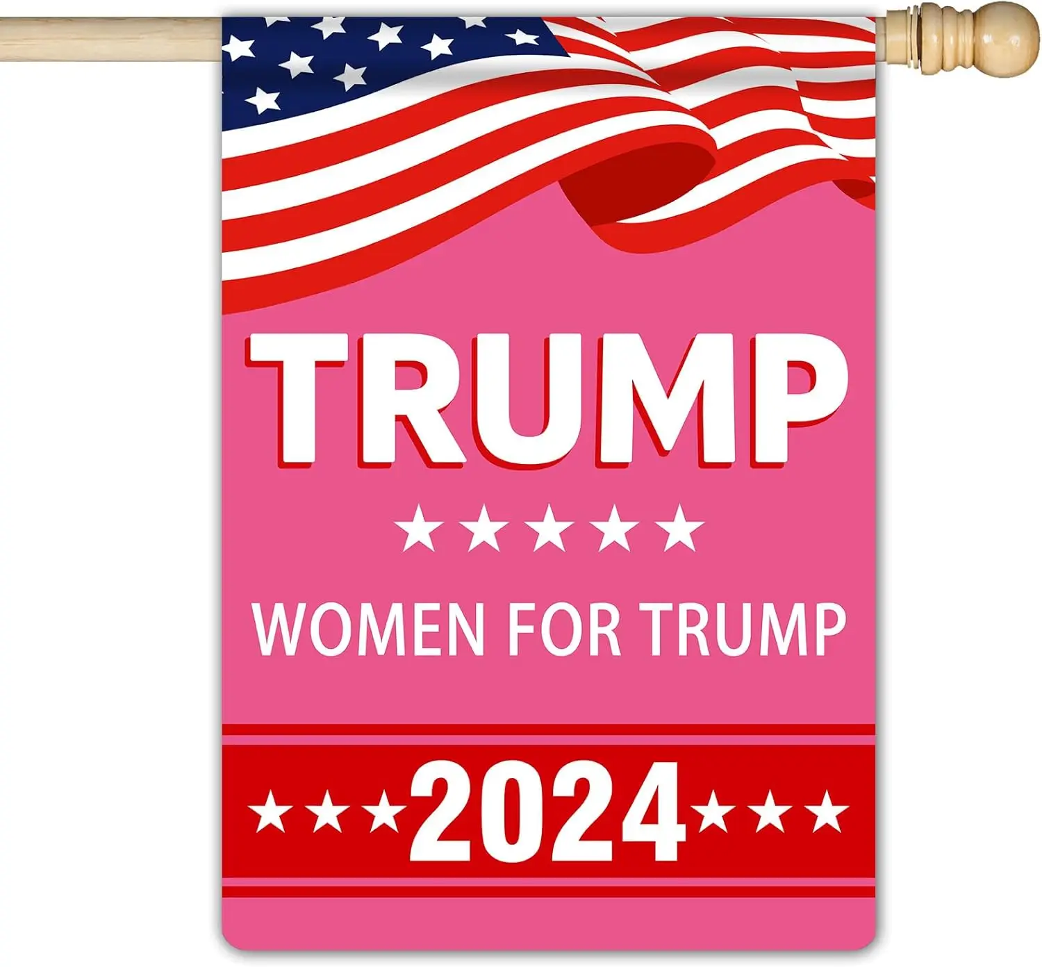 Lifesmells Women For Trump 2024 Garden Flag Voted for Trump Yard Flag 28 x 40 Inch Pink Trump 2024 Yard Sign Double-Sided Outdoo