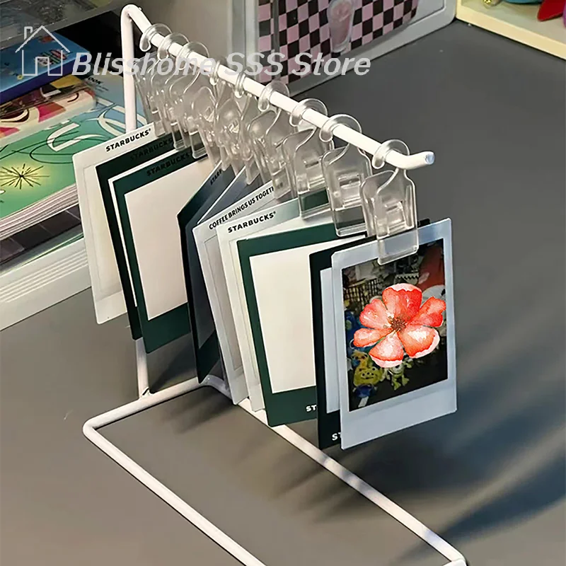 【S】Dresser Metal Display Holder Keychains Hanging Clip Plastic Trinket Tabletop Jewelry Holder