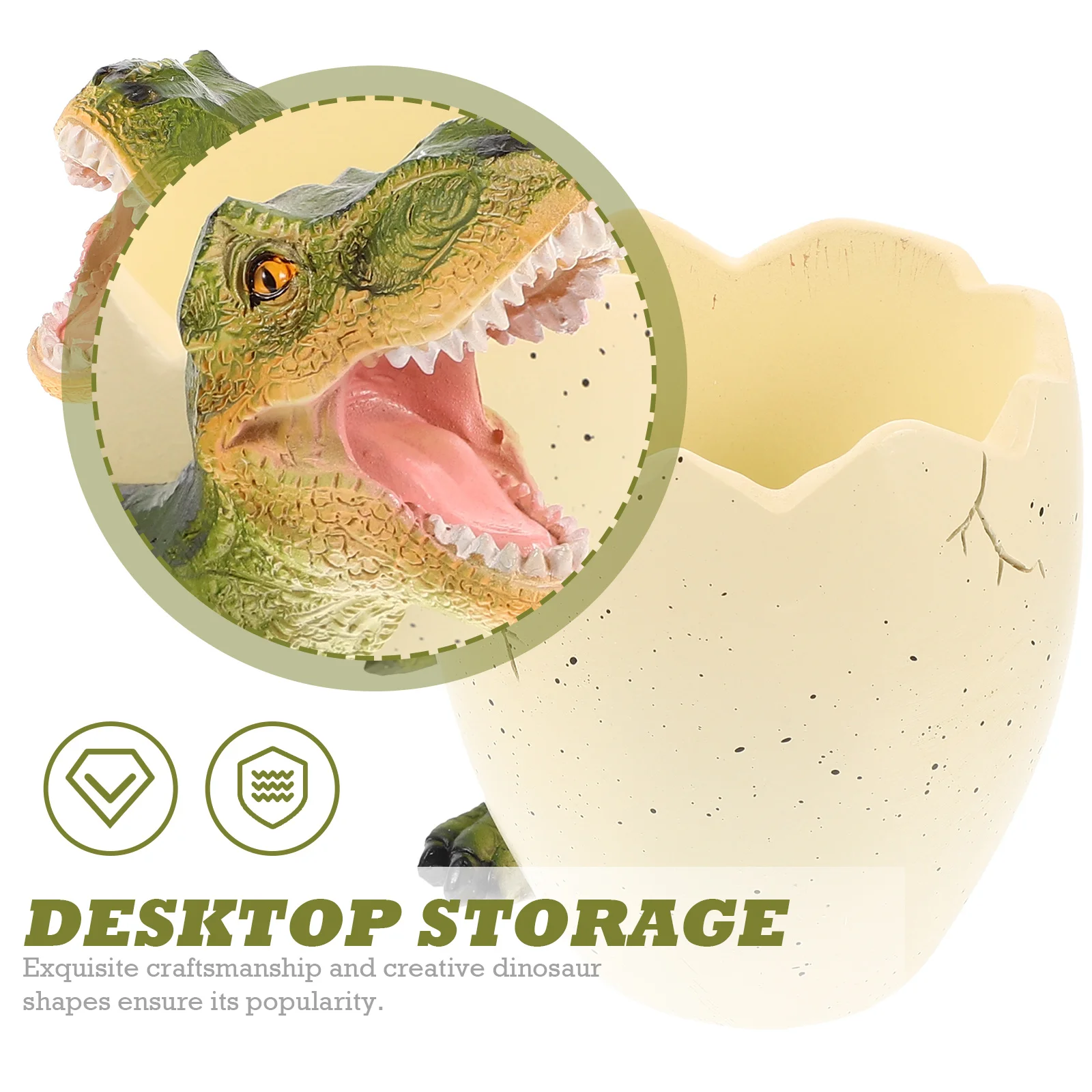 

Resin Cartoon Dinosaur Pen Holder Egg Shaped Pencil Container Desk Organizer Pen Holder Pencil Container