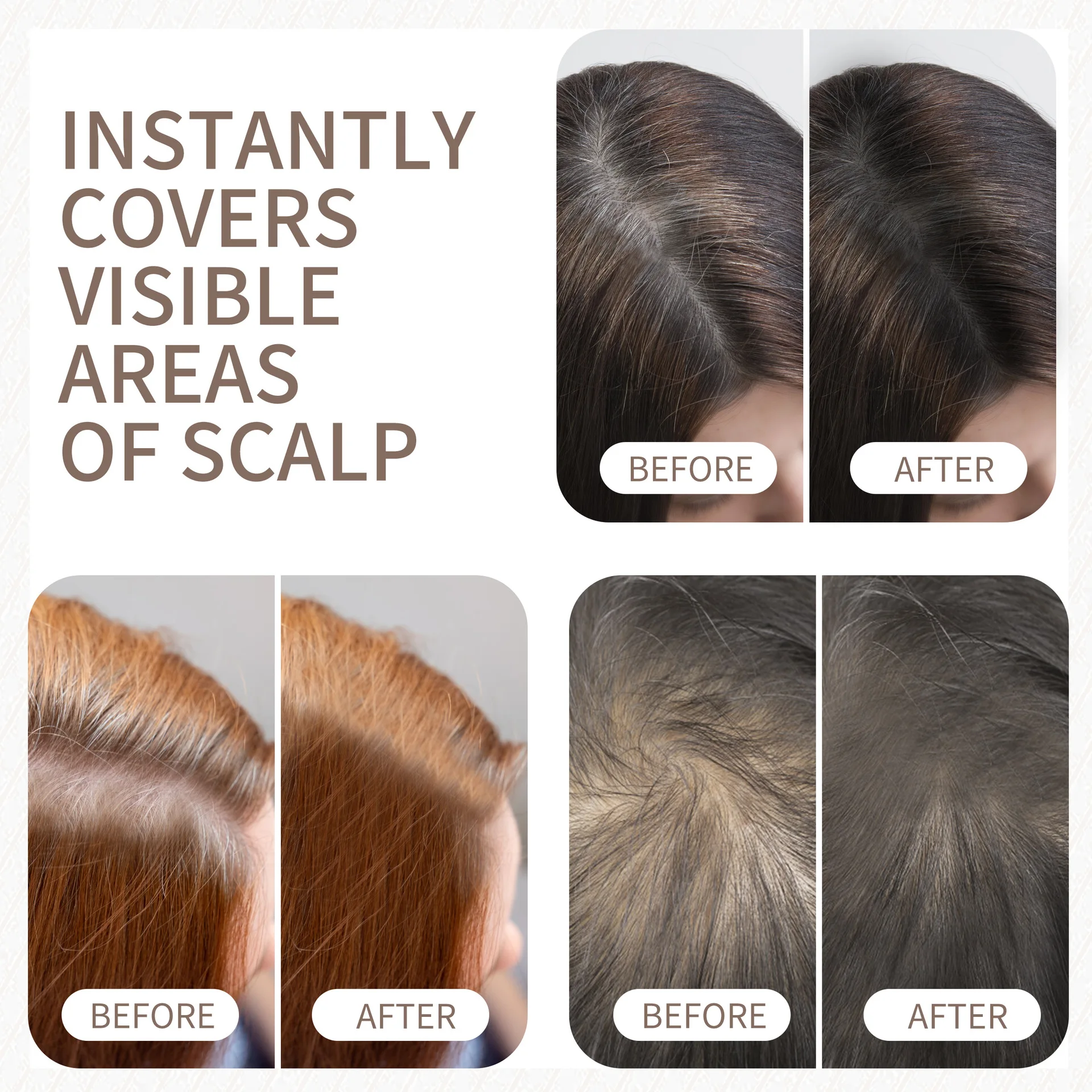 Hair Line Powder 4g Black Root Cover Up Natural Instant Waterproof Hairline Shadow Powder Hair Concealer Coverage 24 Color