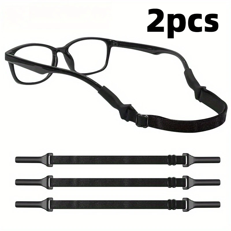 2 Stück Sport-Brillengurt, verstellbare Größe, elastisches Seil, Sport, rutschfest, Anti-Drop-Fixierer, Brillenschnur für Laufen, Sport, Schwimmen