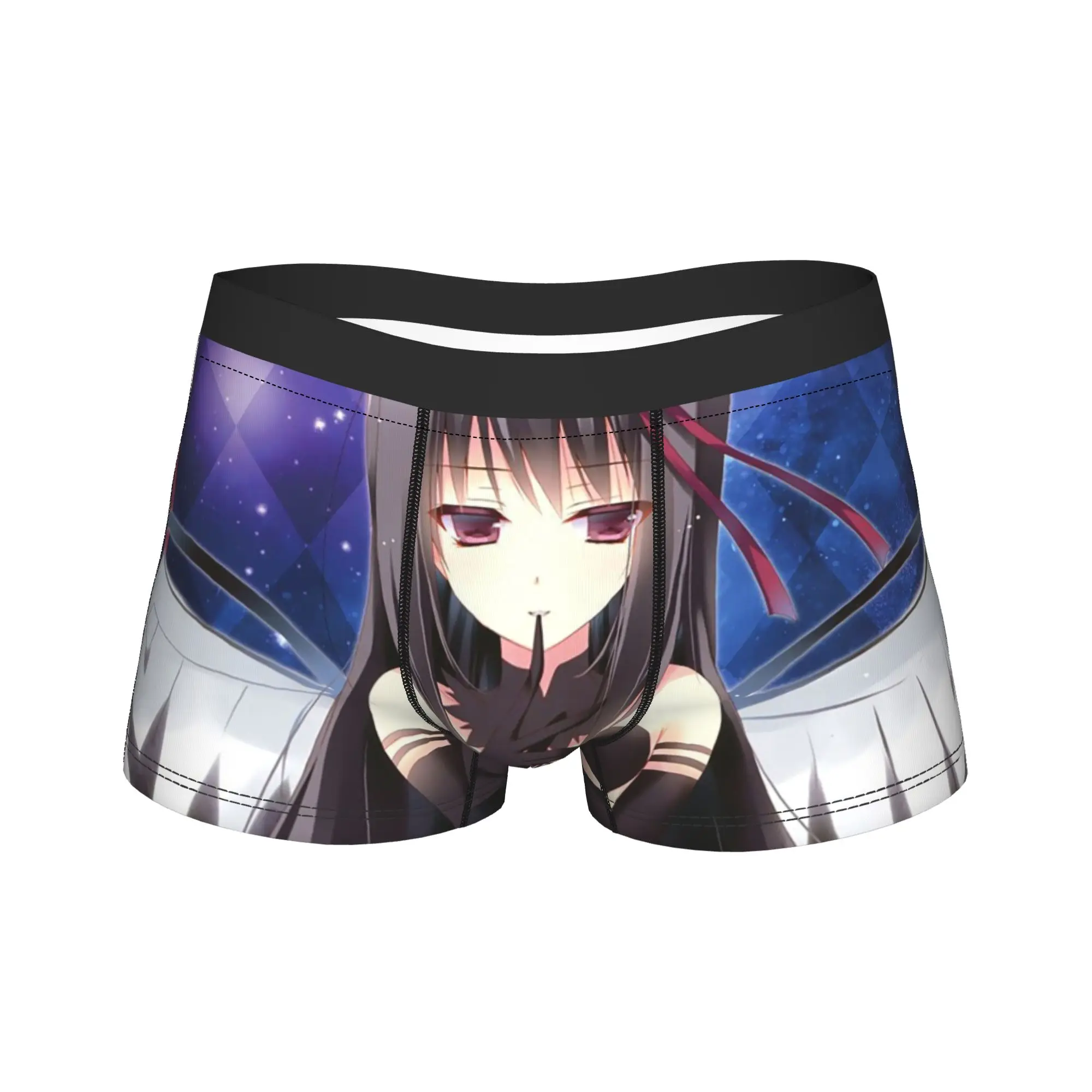 

Men Homura Akemi Underwear Puella Magi Madoka Magica Novelty Boxer Briefs Shorts Panties Homme Breathable Underpants Plus Size