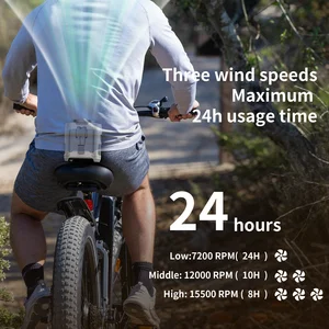 Quạt eo di động ngoài trời, 2000mah, treo cổ, gió mạnh với băng ghế điện, đèn LED cho thể thao, hành lang, công việc ngoài trời 8 Bán hàng chính không quạt NA - №4