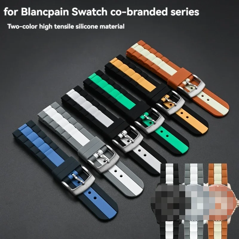 

22mm Premium Silicone Sport Strap for Blancpain Swatch Five Ocean Men Women Bracelets Rubber Breathable Replacement Watch Band