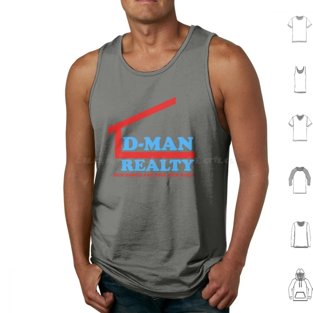 D-Man Realty Tank Tops Print Cotton Stepbrothers Boats And Hoes Movie Comedy Will Ferrell Prestige Worldwide