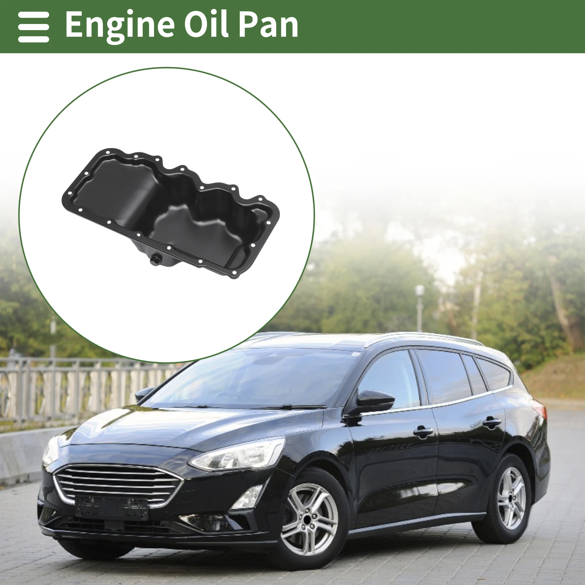 

UXCELL 1 Pc No.YS4Z6675AA Engine Oil Pan for Ford Focus 2000-2004 Iron Black