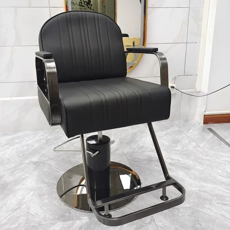 Cadeira de barbeiro giratória de cabeleireiro luxo especialidade cabelo cosméticos cadeira de barbeiro profissional móveis de beleza