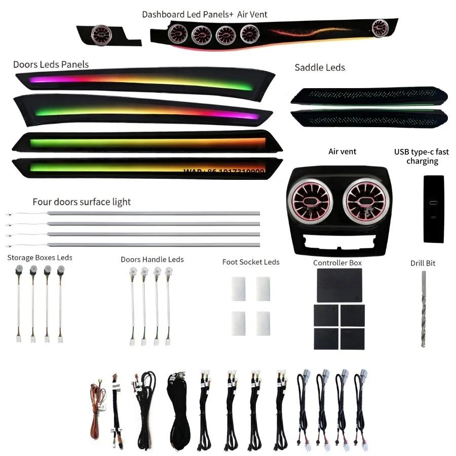 

Car Interior Turbine Air Vent Atmosphere Light Ambient Light for E Class W212 2010-2015 Ambient Lighting