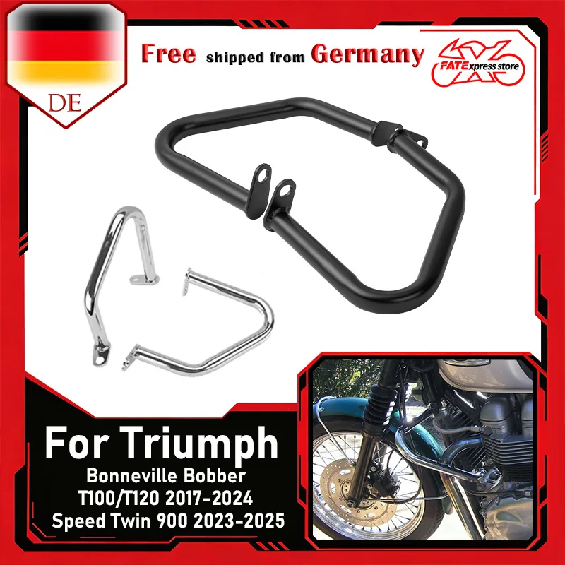 WOLFLINE Per Triumph Bonneville Bobber T100/T120 2017-2024 Speed Twin 900 2023-2025 Protezione Motore Crash Bar Gabbia Paracolpi Autostradale