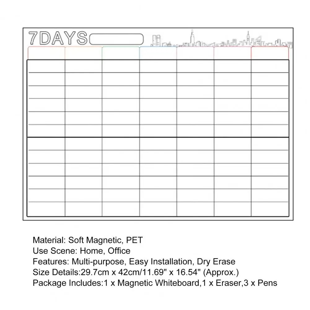 Magnetic Whiteboard Wall Sticker Soft Waterproof Wall Board Protector Erasable Memo Message Board For Office Home Kids Use