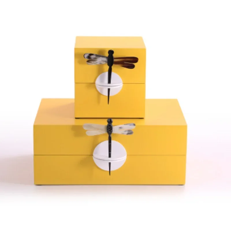 

Modern ornament wood lacquer malachite green horn jewelry box storage storage box