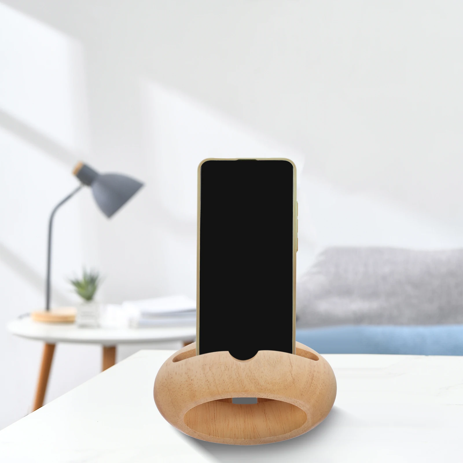

Wooden Cellphone Stand Handmade Sound Amplifier Echo Resonance Prevent Scratch Compatible Smartphones Phone Holder Brackets