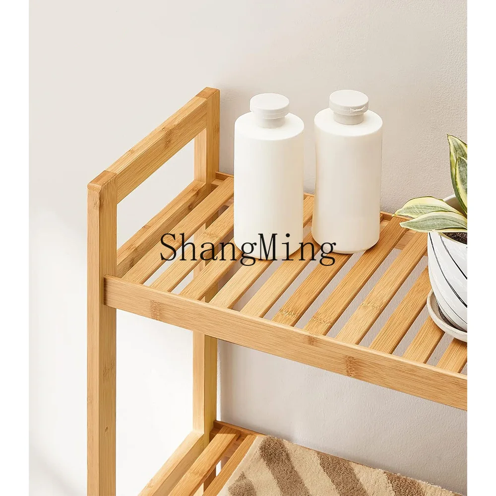 DSA Bamboo Bathroom Multi-layer Storage Rack Small Space Separate Bathroom Rack Above Toilet