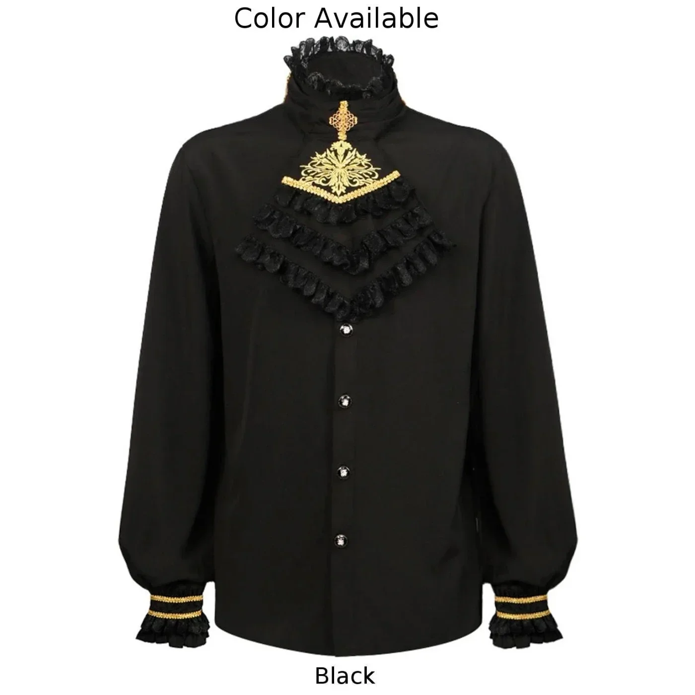 Vintage Man Shirts And Blouses England Style Medieval Gothic Renaissance Victorian Steampunk Ruffle Shirt Tops Clothing For Men