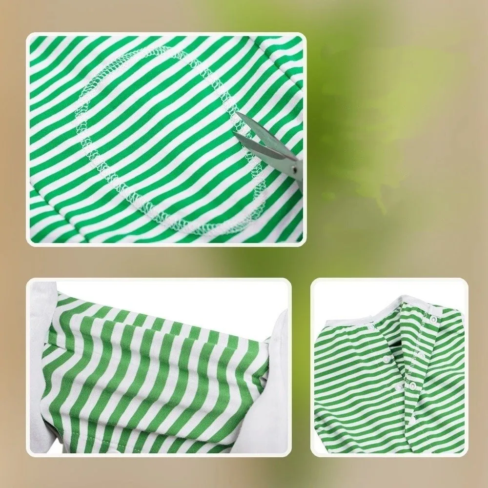 

Elastic Dog Recovery Suit Washable Four-legged Anti-Licking Bodysuit Striped Design Pet Sterilization Suit Weaning Period