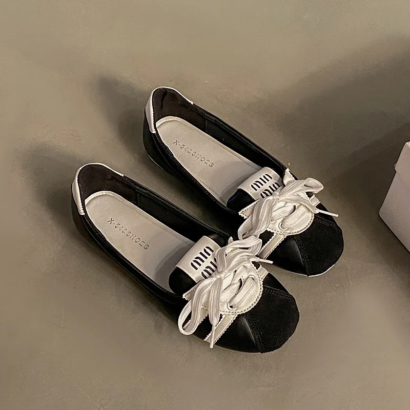 أحذية رياضية نسائية عصرية قابلة للتنفس أحذية مسطحة ضحلة كاجوال مريحة برباط أحذية باليه ماري جين Zapatos Mujer #3