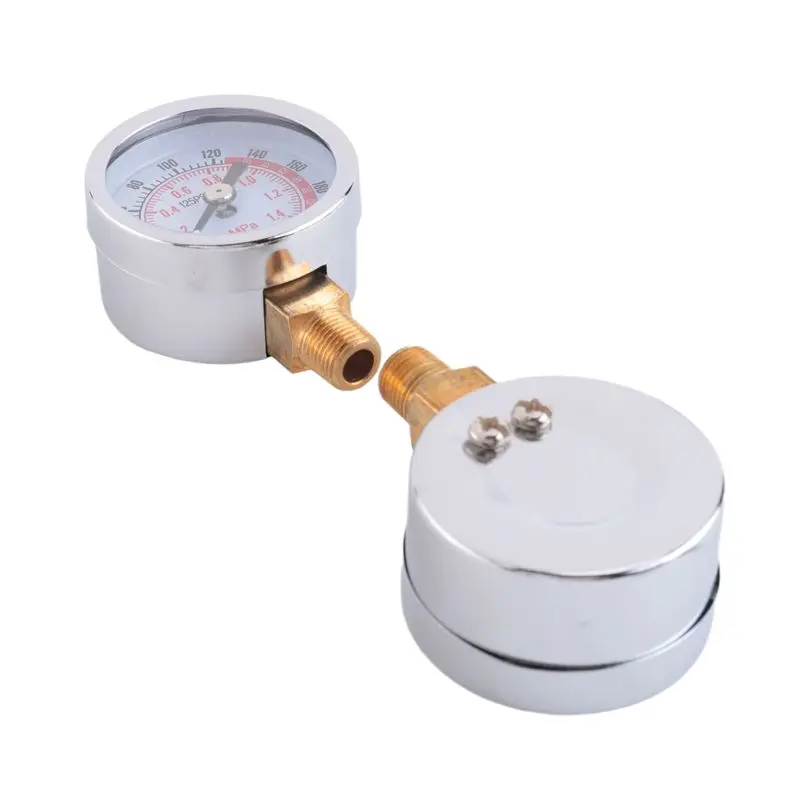 A98E-4PCS 0-200 Psi Air Pressure Gauge Lower Side Mount 1.57In Dial Air Compressor Gauge Silver