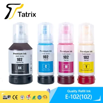 Tatrix คุณภาพหมึกเติมสําหรับ 102 C13T03R140 สําหรับ Epson EcoTank ET-2700/ET-2750/ET-2751/ET-2756/ET-2850/ET-2851/ET-2856 เครื่องพิมพ์