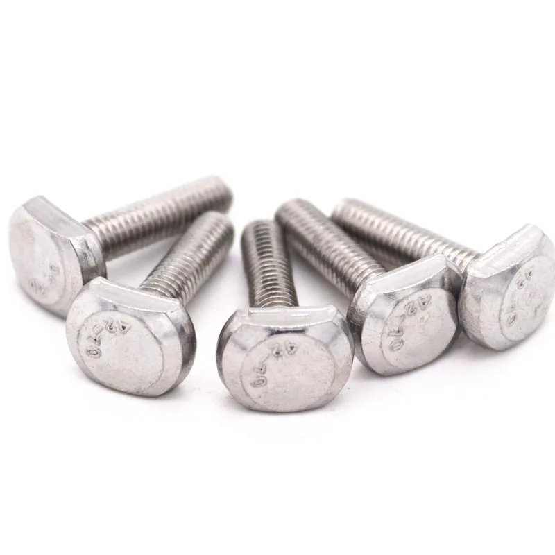 1/2/5/10pc M5 M6 M8 M10 M12 GB37 304 A2-70 Stainless Steel T Shape Type Hammer Head Screw Bolt for T-Slot Chute Rail Miter Track