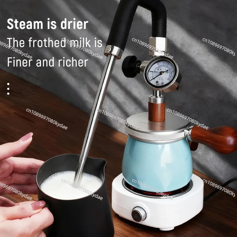 4Bar High Pressure Pneumatic Milk Frother 450ml Manual Foam Maker Barista Accessory for Latte Cappuccino Coffee Art - view 3