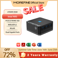 MOREFINE M8S Mini PC Windows11PRO Intel 12th Gen  N95 CPU DDR5 3.4MHz Ultra Compact Pocket Computer Dual LAN 4K@60Hz WiFi5 BT4.2